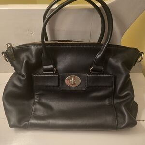 Kate Spade Hampton Road Janie Black Leather Satchel Shoulder Bag Tote